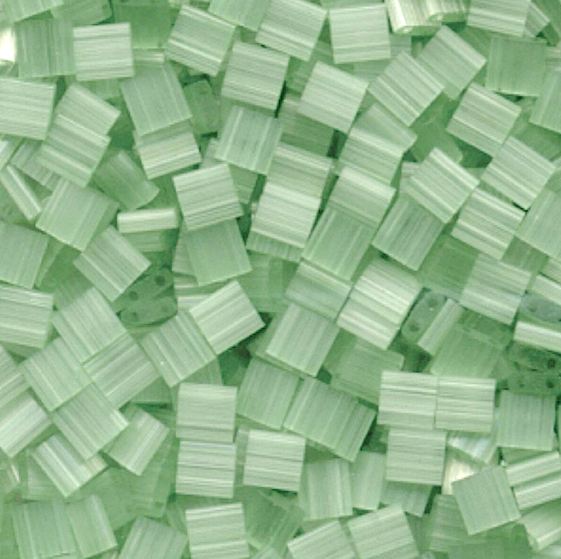 Silk Pale Green Miyuki Tila Beads 8 grams