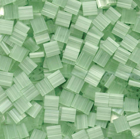 Silk Pale Green Miyuki Tila Beads 8 grams