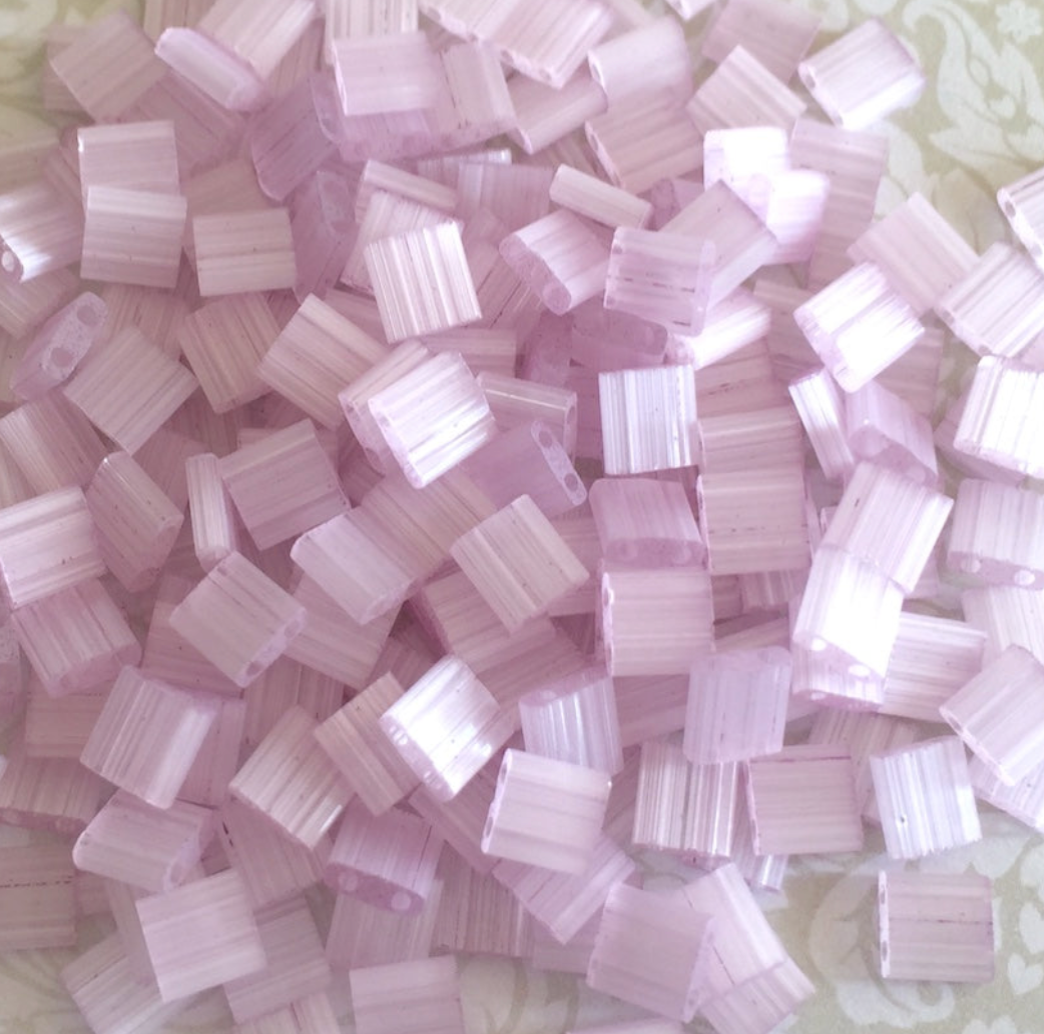 Silk Pale Lavender Miyuki Tila Beads 8 grams