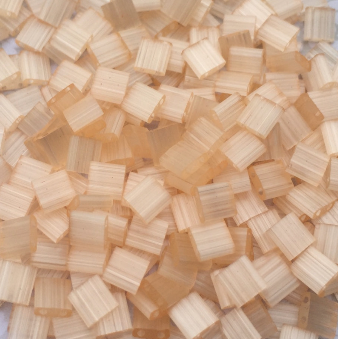 Silk Pale Peach Miyuki Tila Beads 8 grams