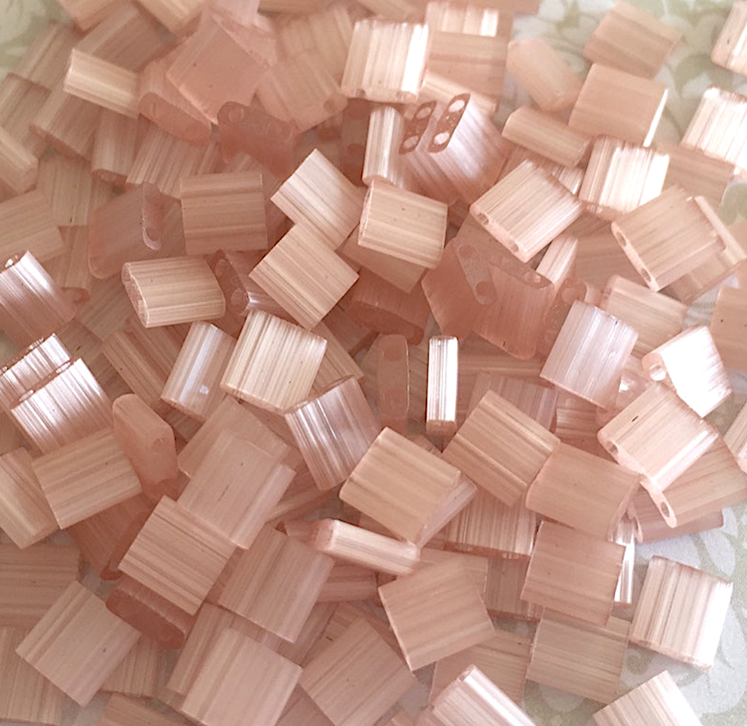 Silk Pale Pink Miyuki Tila Beads 8 grams