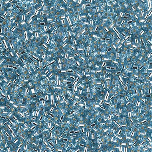 Silver Lined Aqua DBS0044 Miyuki Delica 15/0 Japanese Cylinder Beads 7 grams
