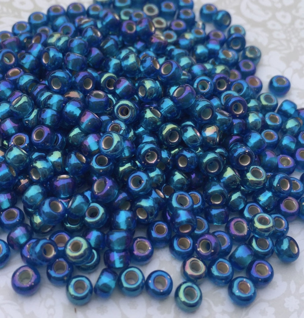 Silver Lined Capri Blue AB 6-1025 Miyuki 6/0 Round Japanese Seed Beads - 20 grams