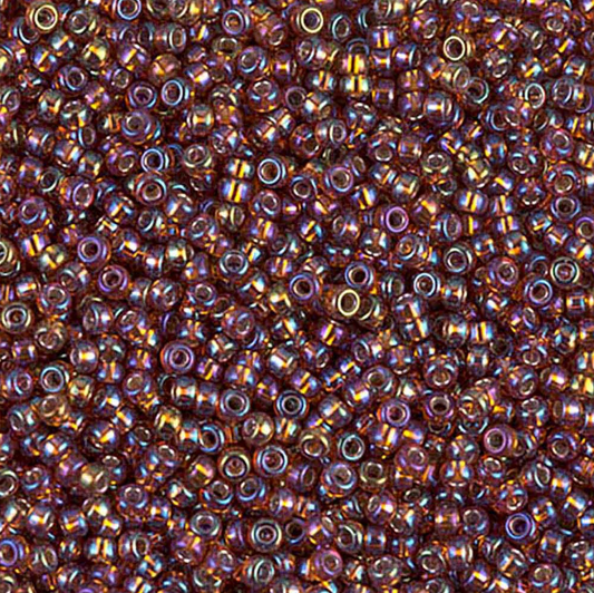 Silver Lined Dark Topaz AB 11-1005 Miyuki 11/0 Round Japanese Seed Beads 20 grams