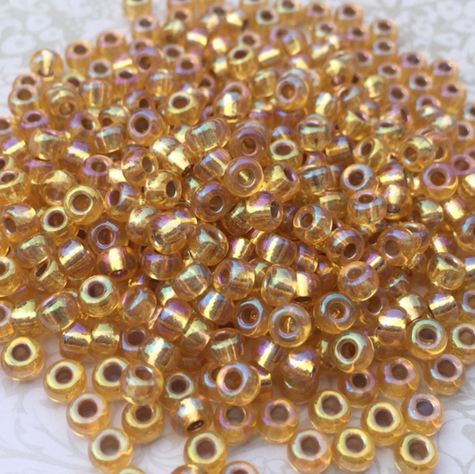 Silver Lined Gold AB 6-1003 Miyuki 6/0 Round Japanese Seed Beads - 20 grams