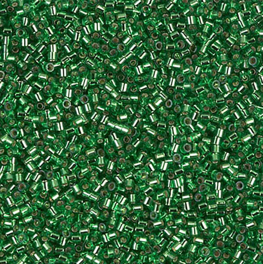 Silver Lined Light Green DBS0046 Miyuki Delica 15/0 Japanese Cylinder Beads 7 grams