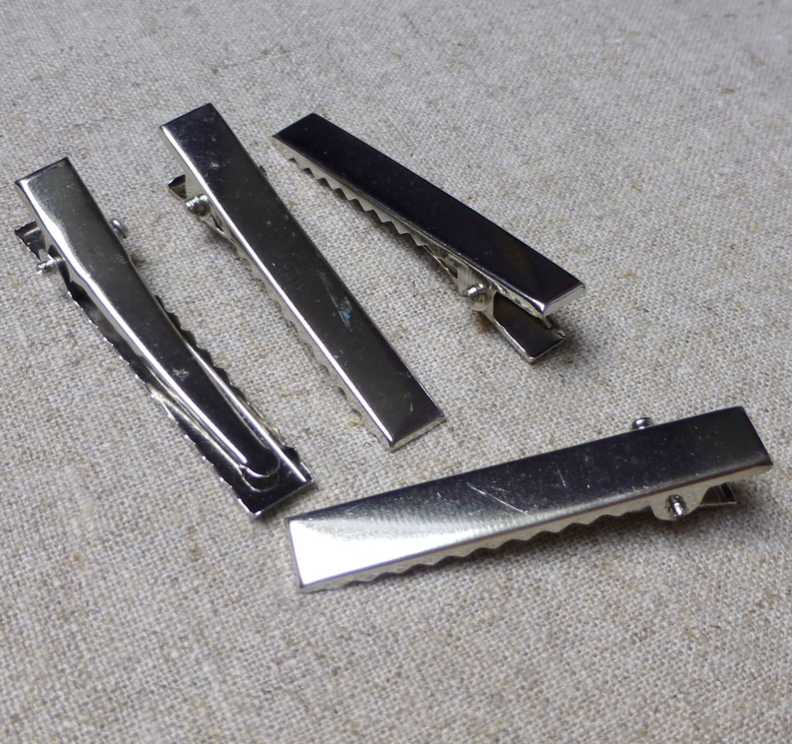 Silver MEDIUM crocodile alligator hair clip 46mm Pack of 20