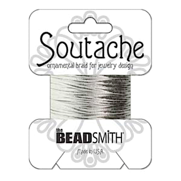 Silver Metallic 3mm Rayon Soutache Cord 3 yards