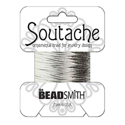 Silver Metallic 3mm Rayon Soutache Cord 3 yards
