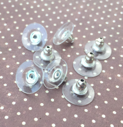 Silver Plated and Plastic Earring Backs Ear Post Stoppers, jewellery findings, craft supplies