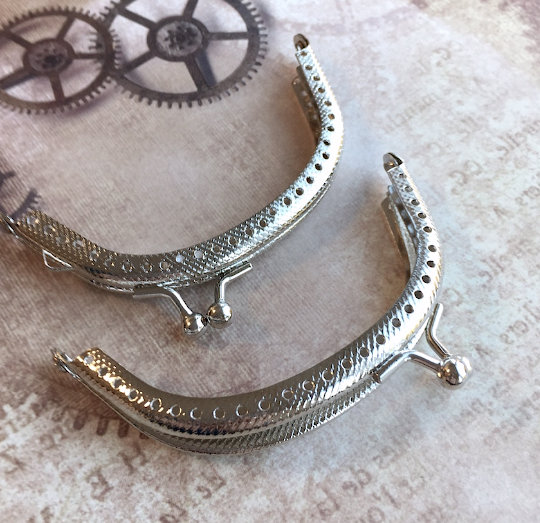 Silver Purse Frame with Asymmetrical Clasp 