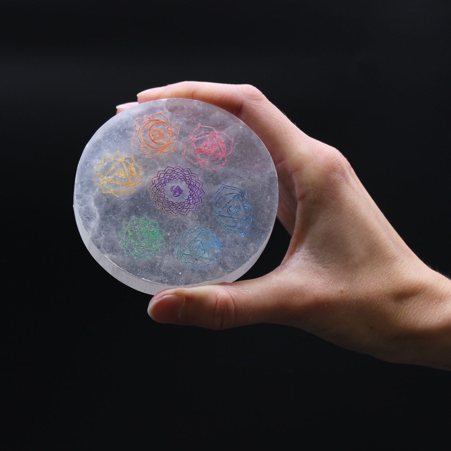 Small Charging Plate 8cm - Colourful Chakra Design