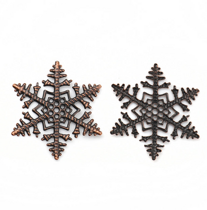 Snowflake Filigree in Antique Copper Colour Scrapbooking Embellishment Pack of 10