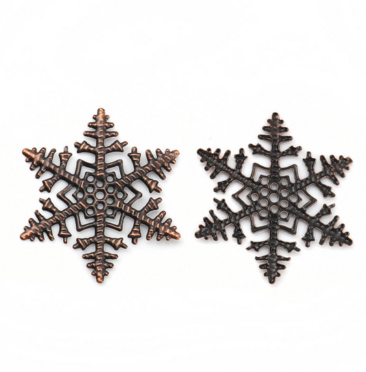 Snowflake Filigree in Antique Copper Colour Scrapbooking Embellishment Pack of 10
