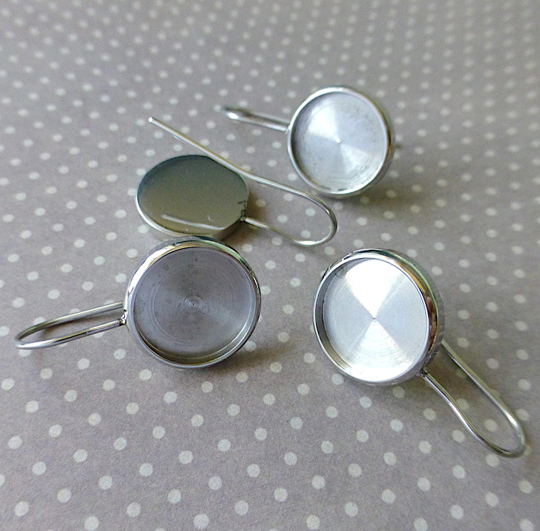 Stainless Steel Earring Component With Base - Pack of 4