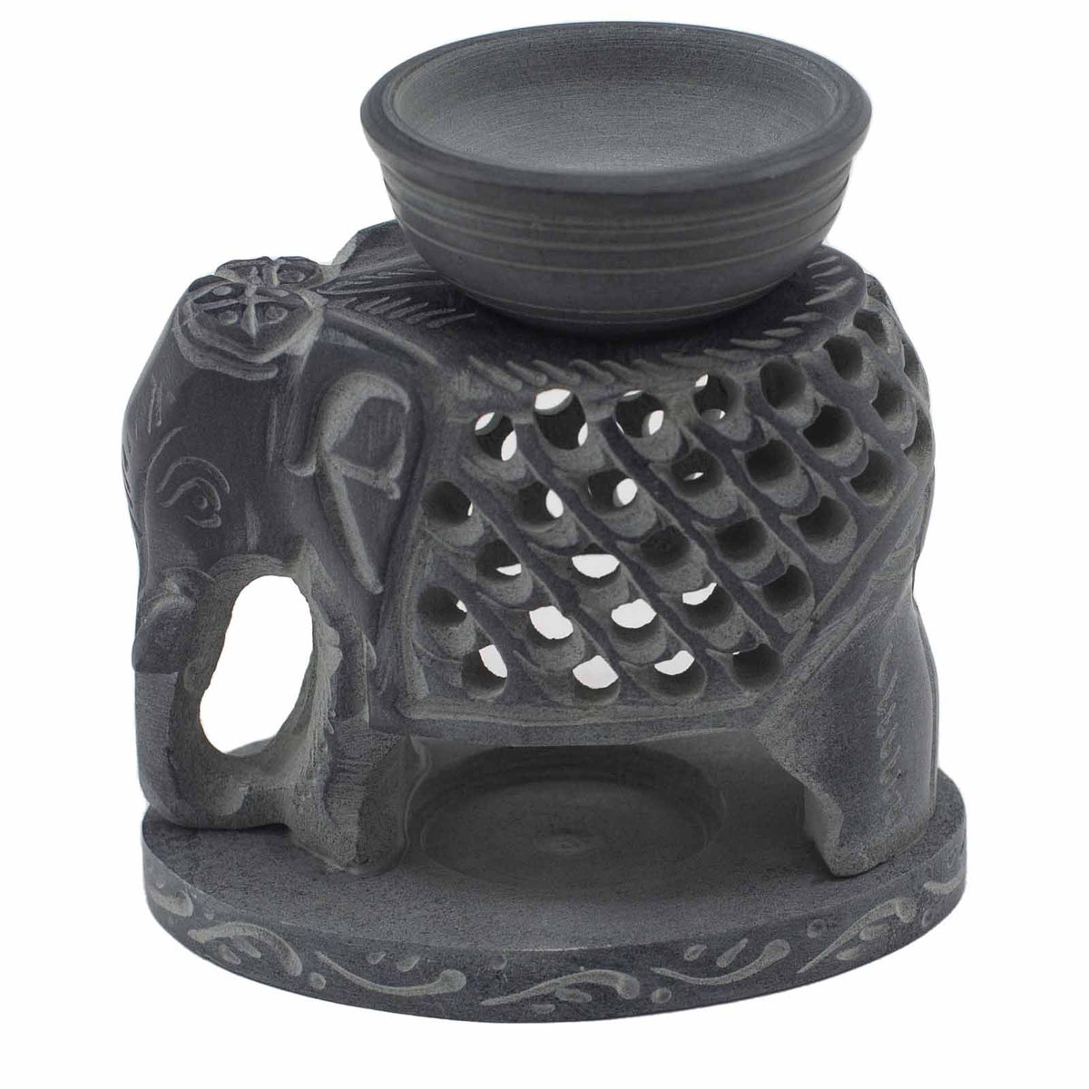 Standing Elephant Soapstone Oil Burner