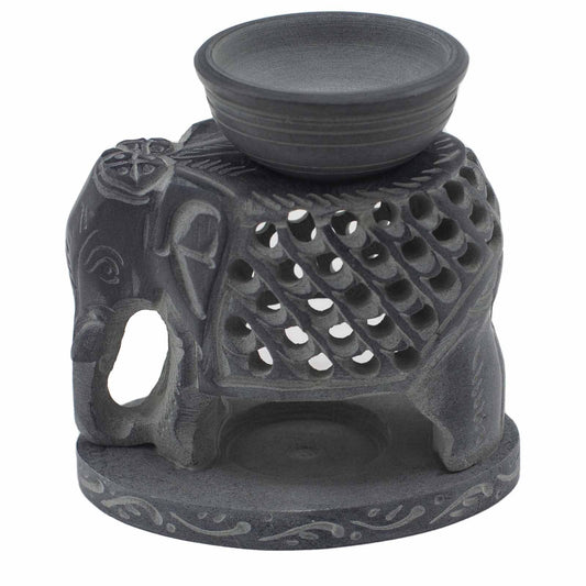 Standing Elephant Soapstone Oil Burner