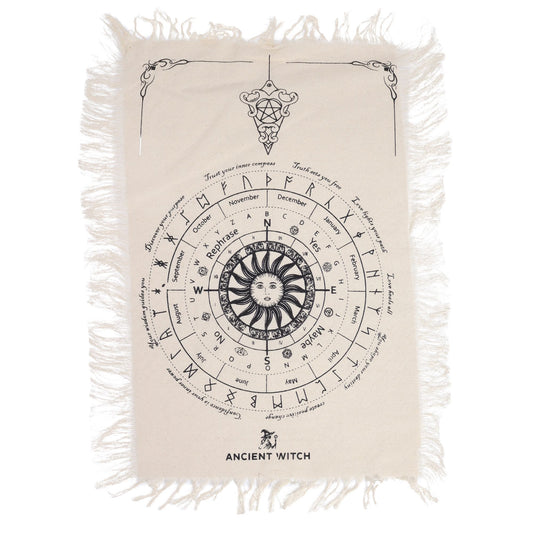 Sun Face Pendulum Divination Cloth Natural & Black