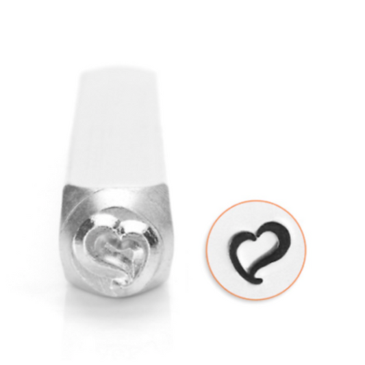 Swirly Heart 6 mm Design Stamp for Metal Stamping by ImpressArt