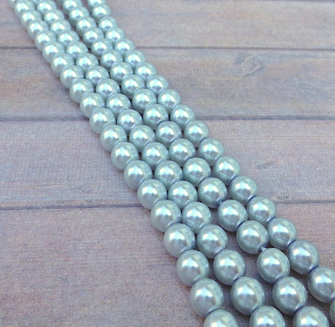 Tanzanite Round Czech Glass Pearls 6mm Strand of 75 beads