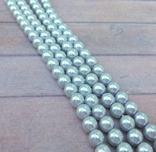 Tanzanite Round Czech Glass Pearls 6mm Strand of 75 beads