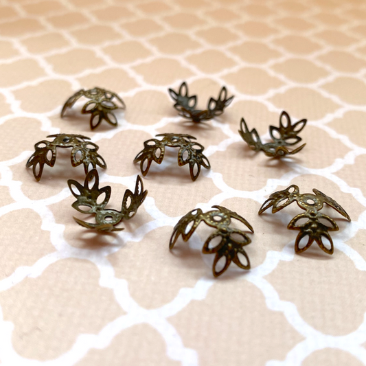 Three Petals Floral Filigree Bead Caps Bronze Colour,

Jewellery Findings, jewellery components for crafts and jewellery making, jewellery supplies.