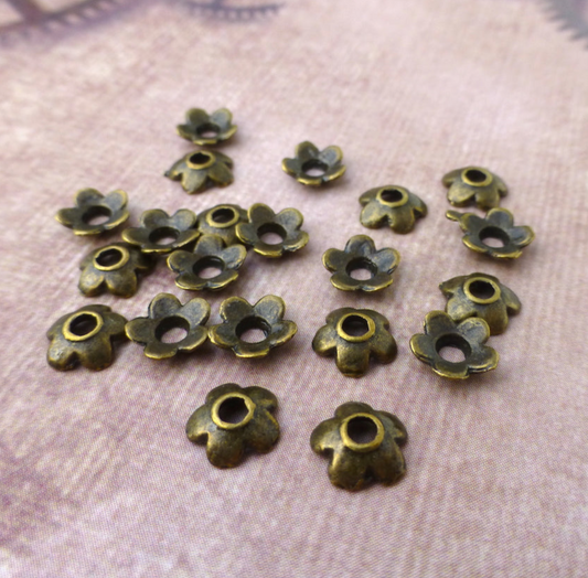 Tibetan Style Small Bead Caps in Bronze Colour 10 grams