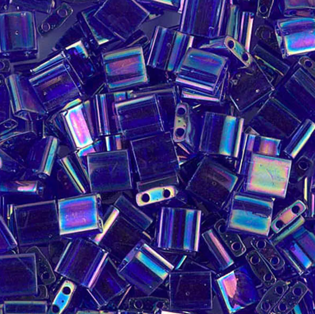 Transparent Cobalt AB Miyuki Tila Beads 8 grams