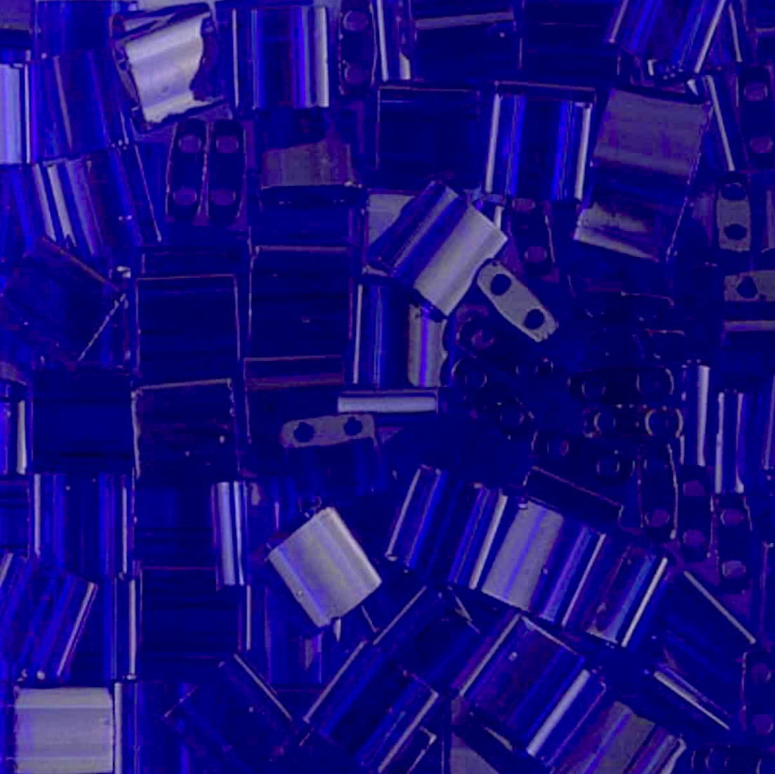 Transparent Cobalt Miyuki Tila Beads 8 grams
