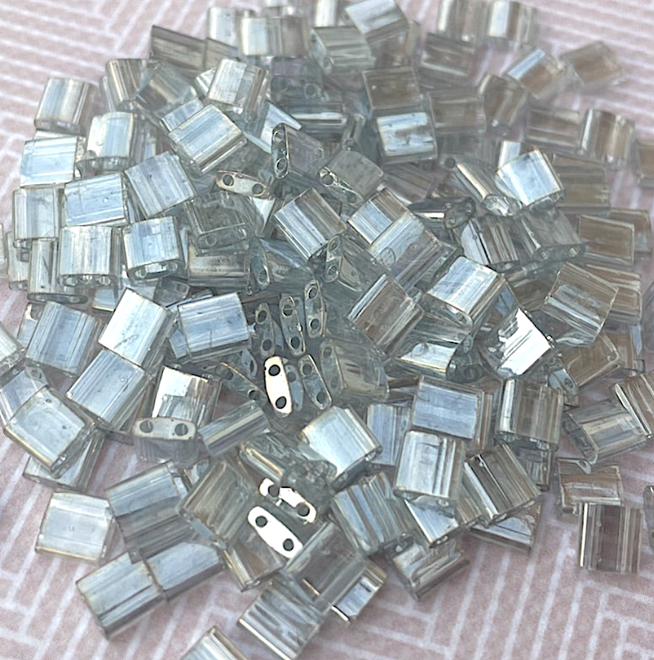 Transparent Gold Luster Miyuki Tila Beads 8 grams