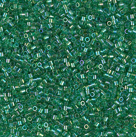 Transparent Green AB DBS0152 Miyuki Delica 15/0 Japanese Cylinder Beads 7 grams