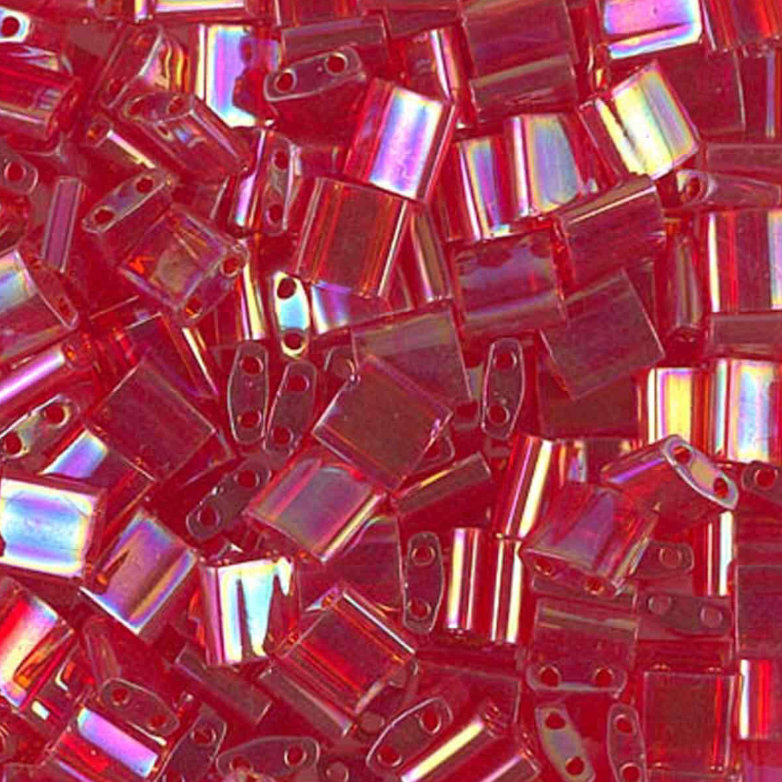 Transparent Red AB Miyuki Tila Beads 8 grams