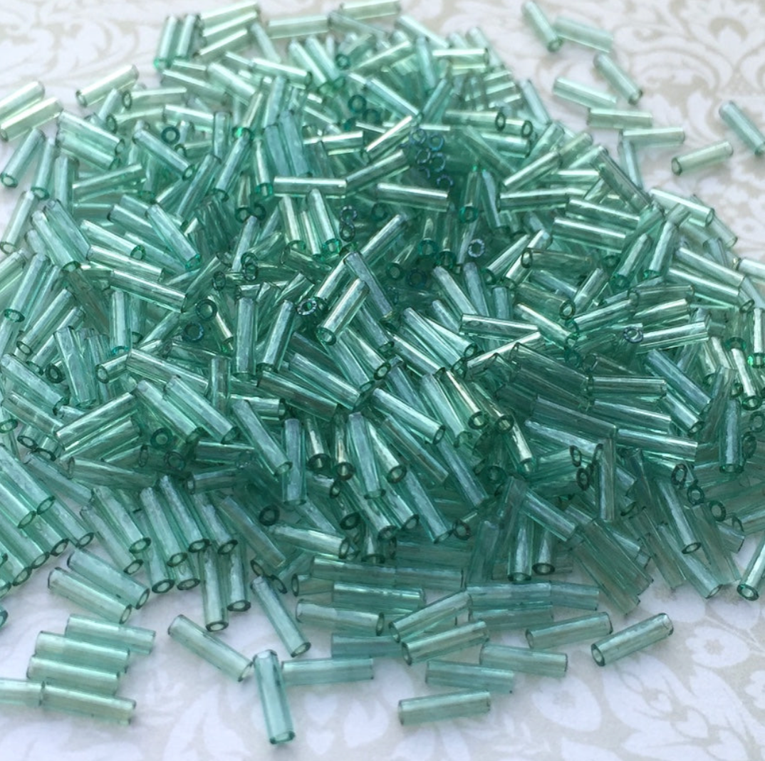 Transparent Seafoam Luster 6mm Miyuki Bugle Beads BGL2-92445 - 10 grams