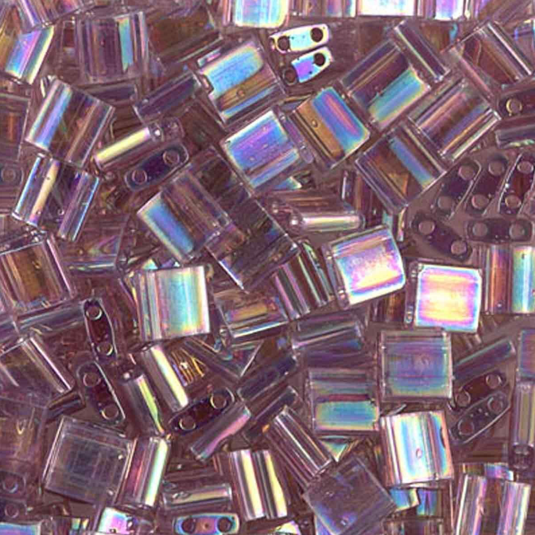 Transparent Smoky Amy AB Miyuki Tila Beads 8 grams