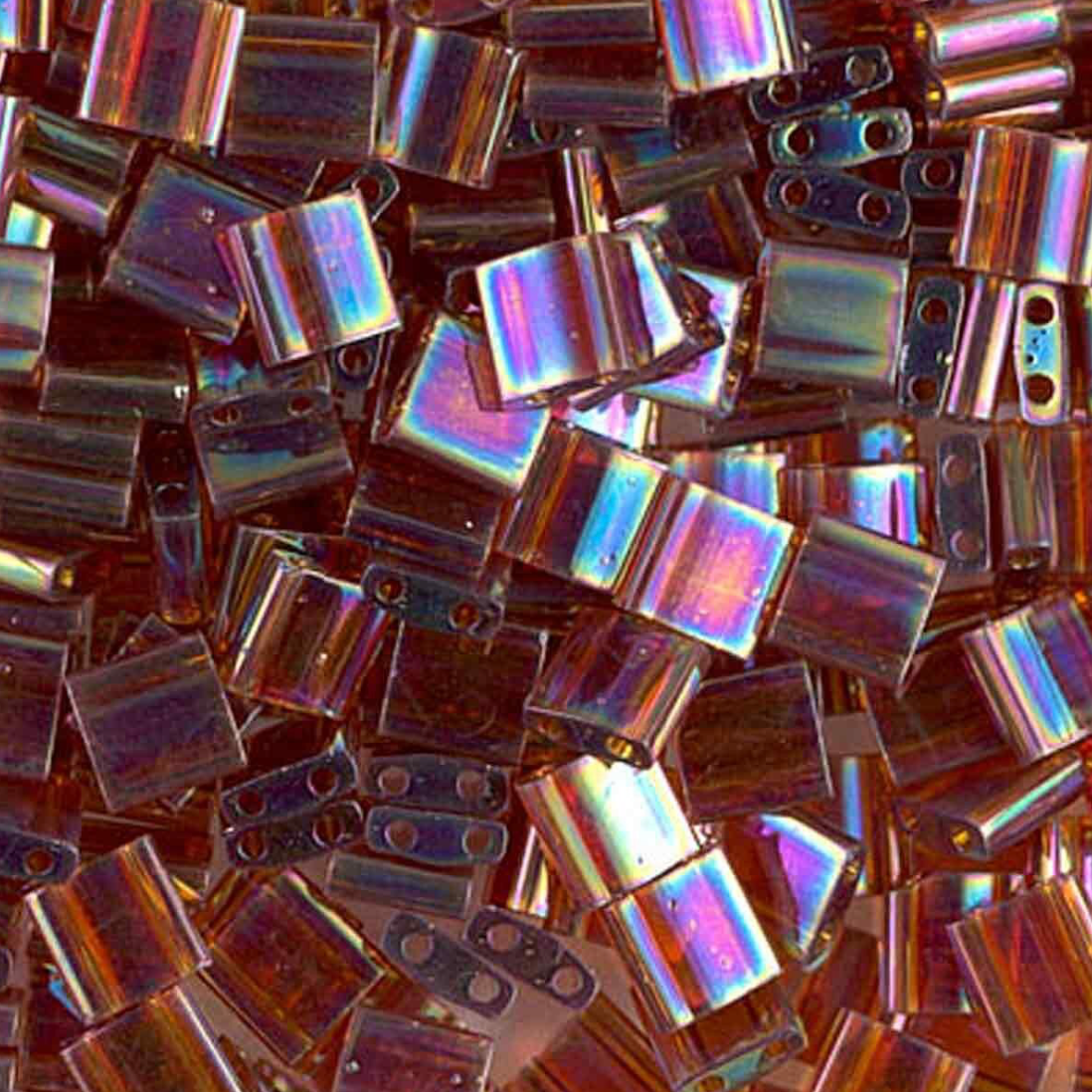 Transparent Topaz AB Miyuki Tila Beads 7.2 gram in tube
