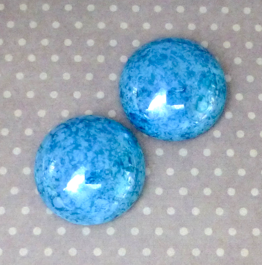 Turquoise Lumi High Quality Glass Cabochon Pack of 2