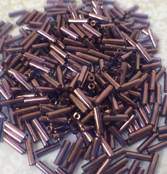 Violet Gold Luster 6mm Miyuki Bugle Beads BGL2-91884 - 10 grams