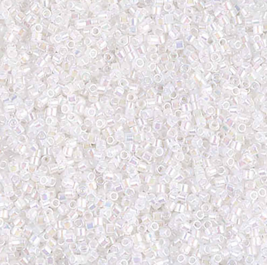 White Opal AB DBS0222 Miyuki Delica 15/0 Japanese Cylinder Beads 7 grams