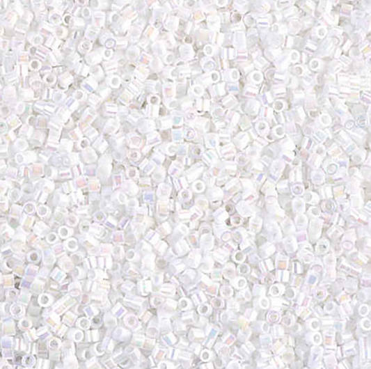 White Pearl AB DBS0202 Miyuki Delica 15/0 Japanese Cylinder Beads 7 grams