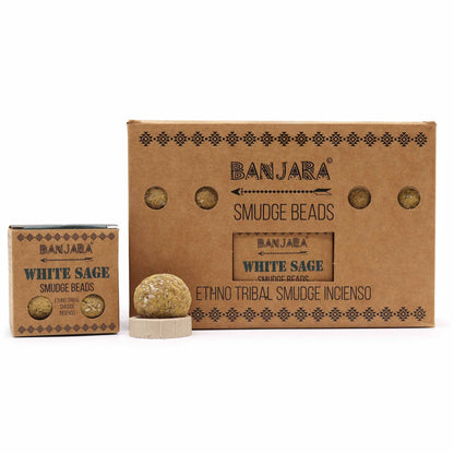 White Sage Banjara Smudge Beads and Bead Holder