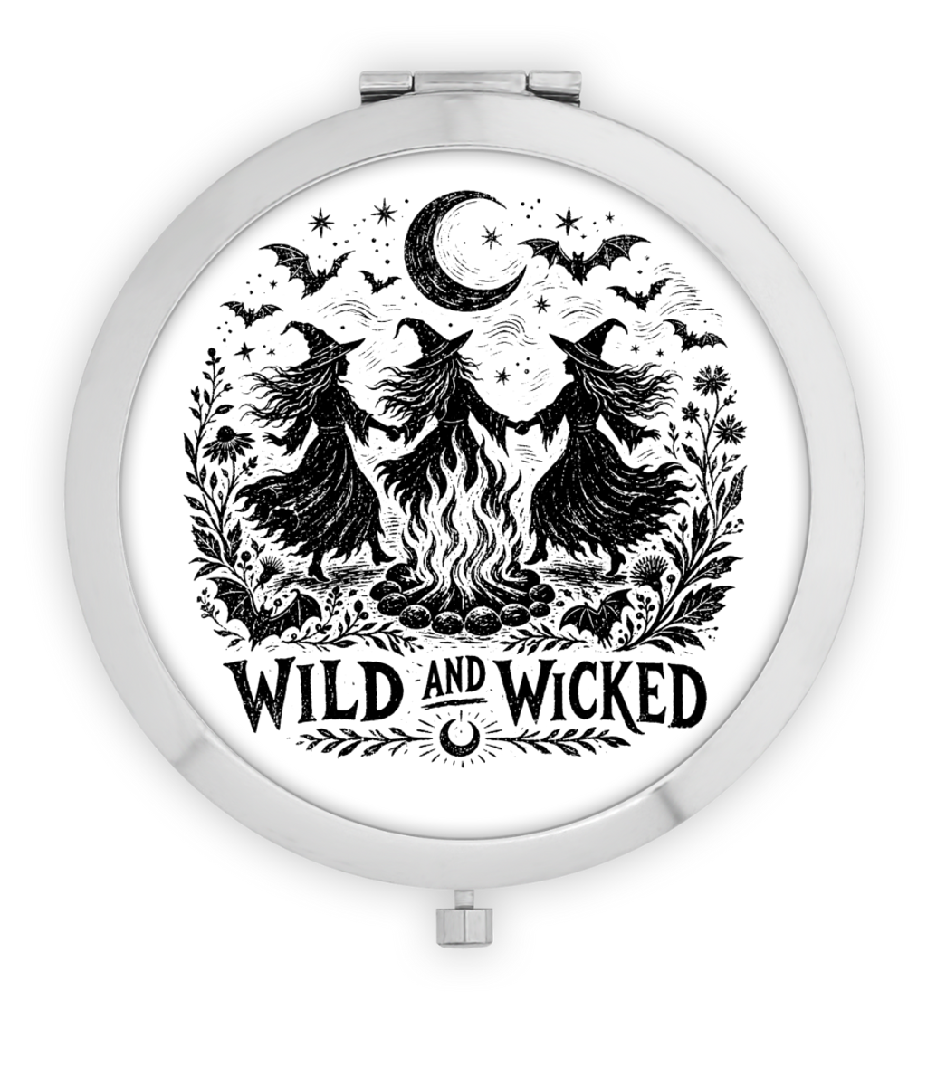 Wild and Wicked Round Compact Mirror