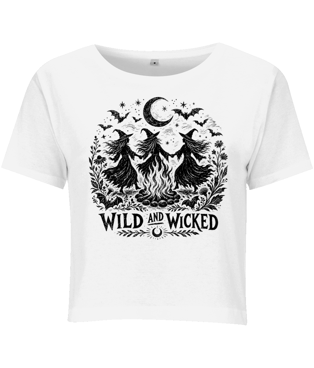 Wild and Wicked White Women's Cropped T-Shirt