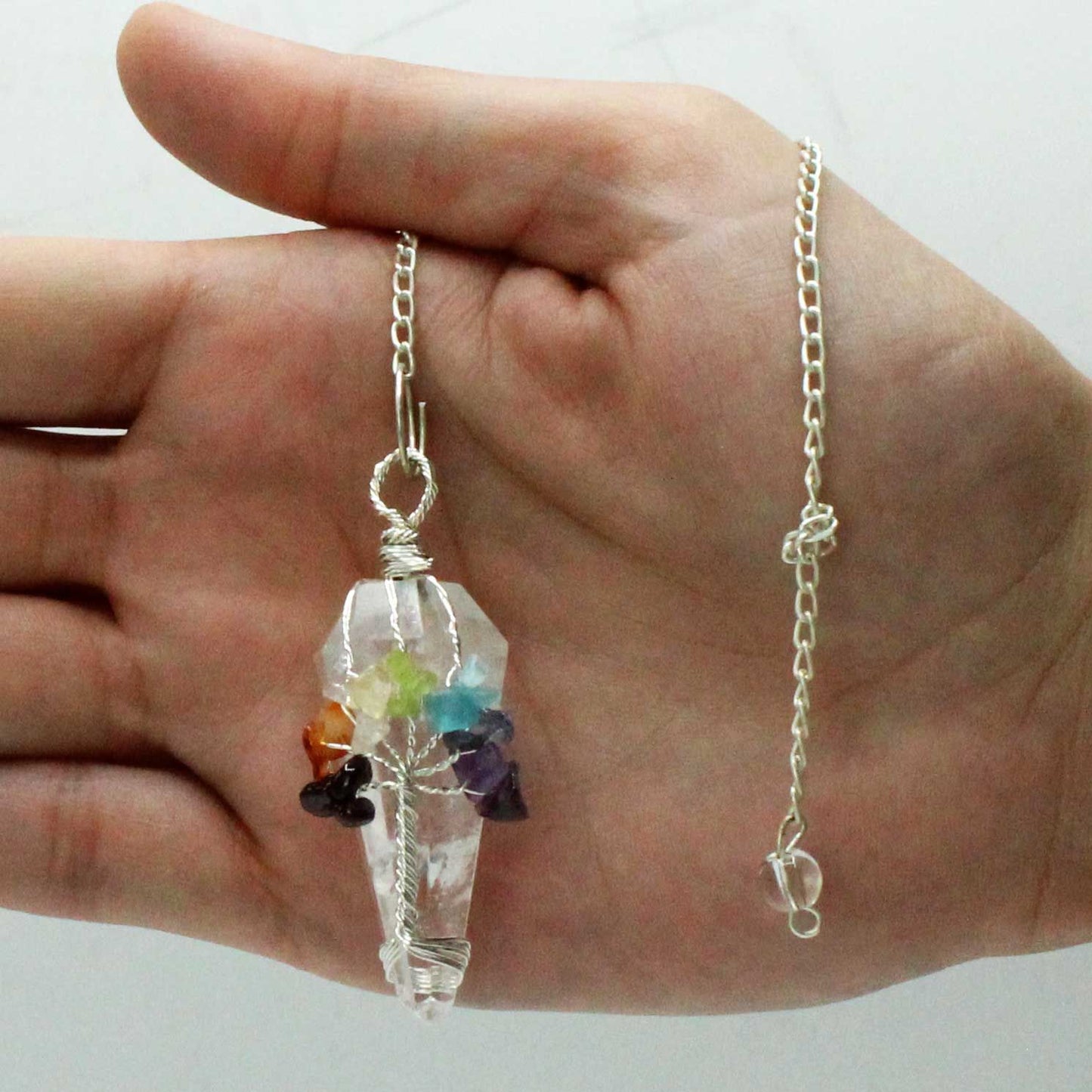 Rock Quartz Magic Seven Chakra Pendulum - One Piece