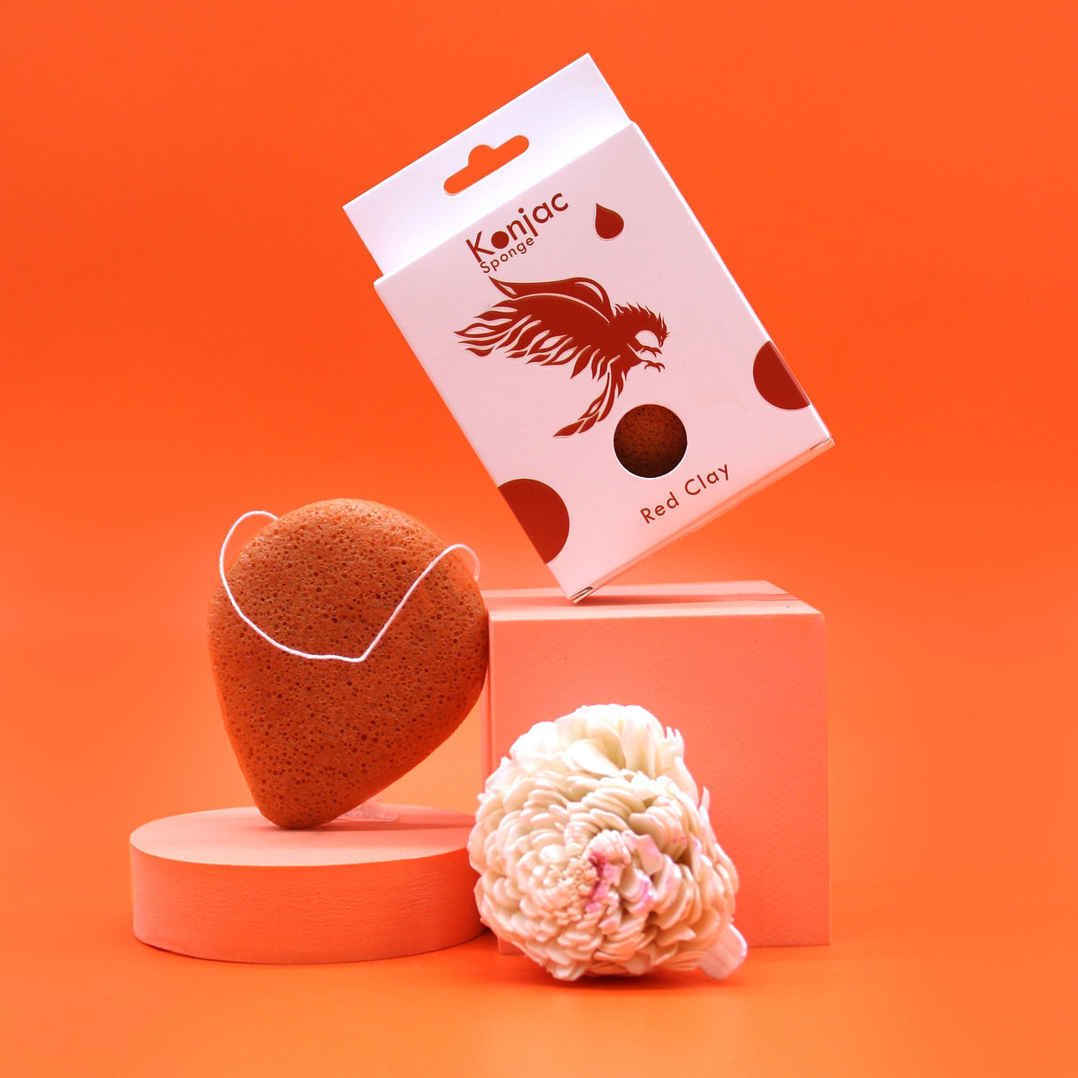 Rejuvenating Red Clay Teardrop Konjac Sponge