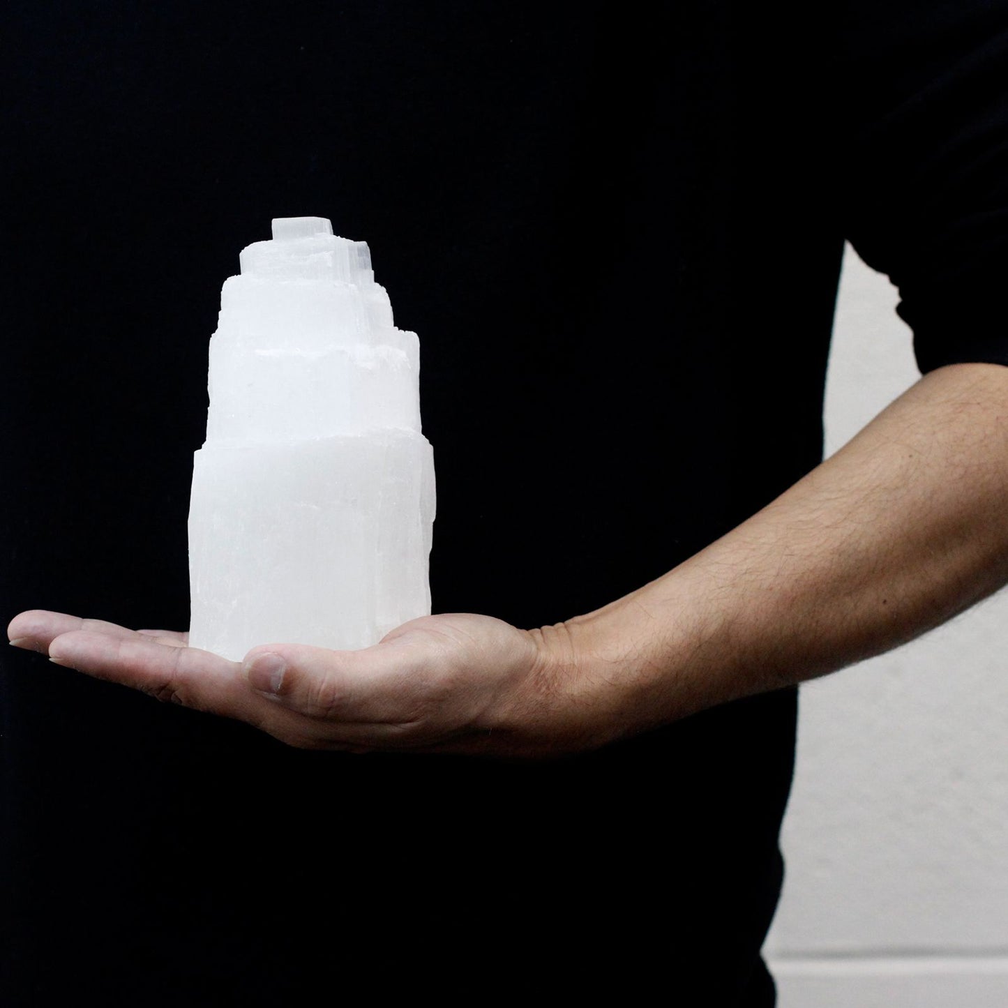 Natural Cleansing Selenite Tower Lamp - 15 cm