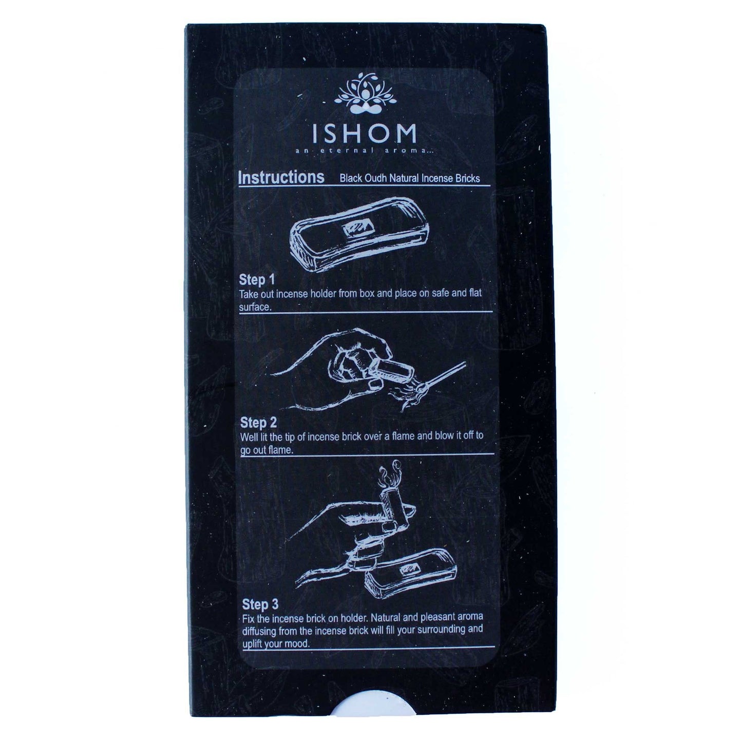 Black Wood Natural Incense Smudge Bricks and Burner Pack of 15