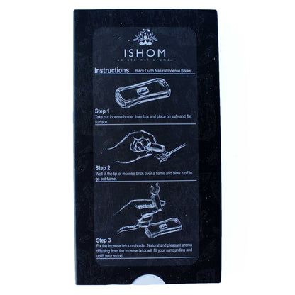 Black Wood Natural Incense Smudge Bricks and Burner Pack of 15