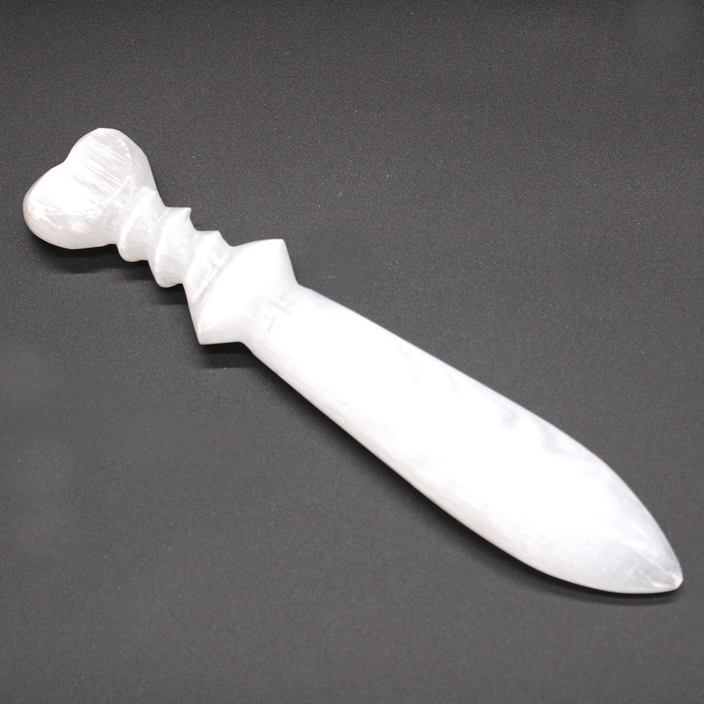 Selenite 25cm Large Ritual Knife - Spiral