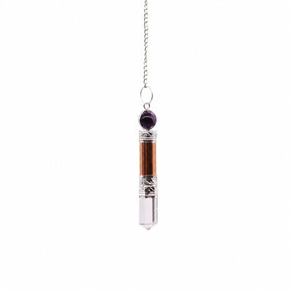 Amethyst, Quartz, Copper Pendulum