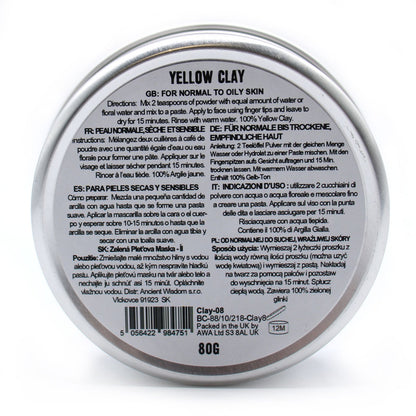 Yellow Clay Detoxifying, Cleansing Face Mask 80g